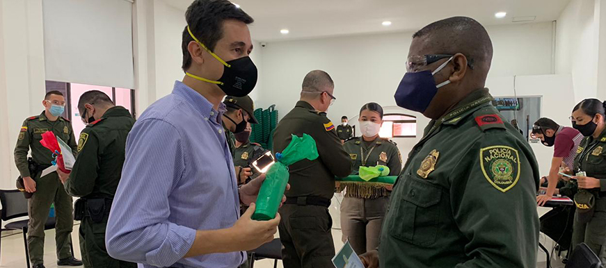 Secretaría del Interior exaltó el trabajo de policías de la Mebuc durante la emergencia sanitaria en Bucaramanga